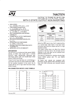 M74ACT574MTR Datasheet PDF STMicroelectronics