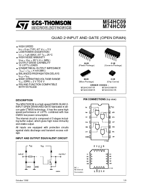 M74HC09 Datasheet PDF STMicroelectronics