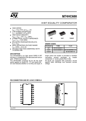 M74HC688 Datasheet PDF STMicroelectronics