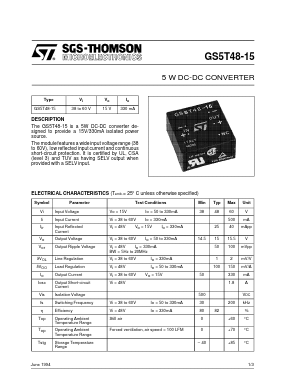 GS5T48-15 Datasheet PDF STMicroelectronics