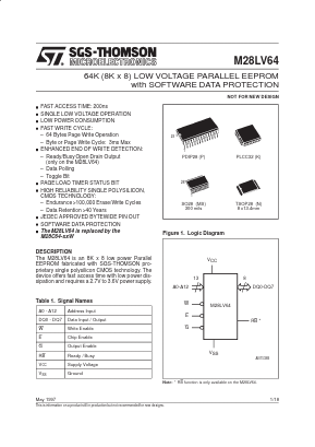 M28LV64-250XP1 Datasheet PDF STMicroelectronics