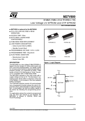 M27V800 Datasheet PDF STMicroelectronics