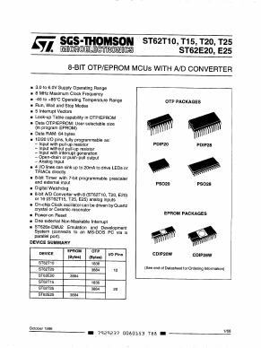ST62T10M6/SWD Datasheet PDF STMicroelectronics