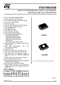 ST6240B Datasheet PDF STMicroelectronics