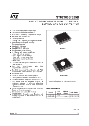 ST6285BQ1 Datasheet PDF STMicroelectronics