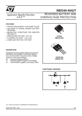 RBO40 Datasheet PDF STMicroelectronics