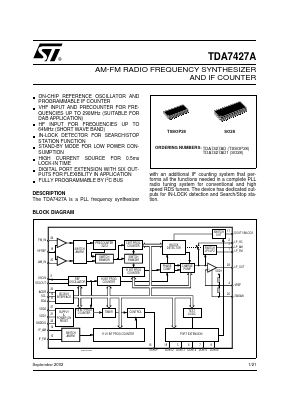 TDA7427AD1 Datasheet PDF STMicroelectronics