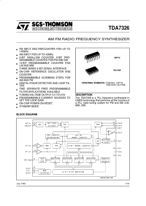 TDA7326 Datasheet PDF STMicroelectronics