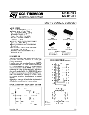 M74HC42M1R Datasheet PDF STMicroelectronics