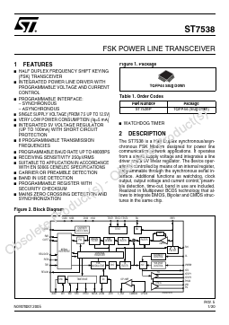 ST7538 Datasheet PDF STMicroelectronics