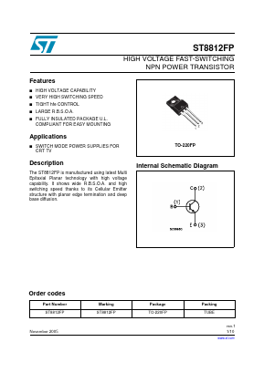 ST8812FP Datasheet PDF STMicroelectronics