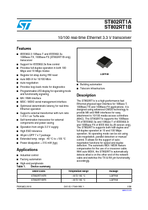 ST802RT1BFR Datasheet PDF STMicroelectronics