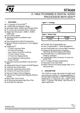 STA320 Datasheet PDF STMicroelectronics