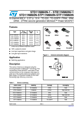 STF11NM60N Datasheet PDF STMicroelectronics