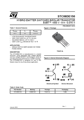 STC08DE150 Datasheet PDF STMicroelectronics