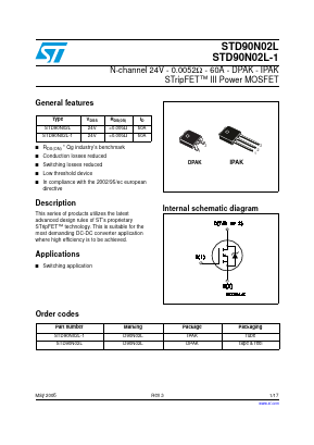 D90N02L Datasheet PDF STMicroelectronics