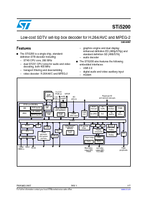 STI5200 Datasheet PDF STMicroelectronics