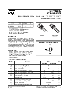 STP4NB30 Datasheet PDF STMicroelectronics