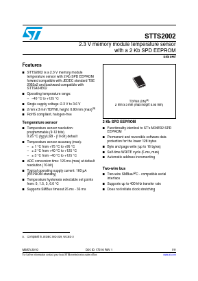 STTS2002 Datasheet PDF STMicroelectronics