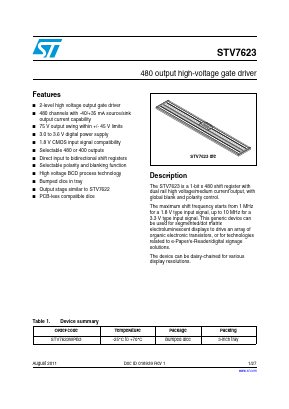 STV7623 Datasheet PDF STMicroelectronics