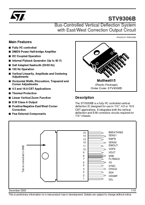 STV9306B Datasheet PDF STMicroelectronics