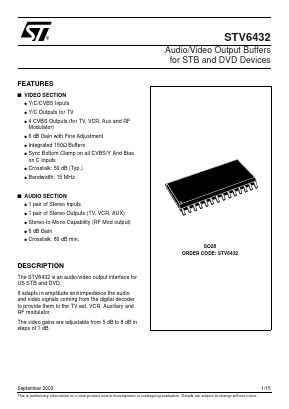 STV6432 Datasheet PDF STMicroelectronics