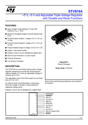 STV8164 Datasheet PDF STMicroelectronics