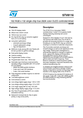 STV8116 Datasheet PDF STMicroelectronics