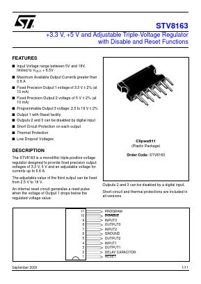 STV8163 Datasheet PDF STMicroelectronics