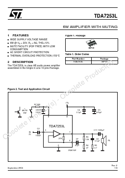 TDA7253L Datasheet PDF STMicroelectronics
