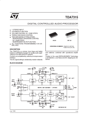 TDA7315 Datasheet PDF STMicroelectronics