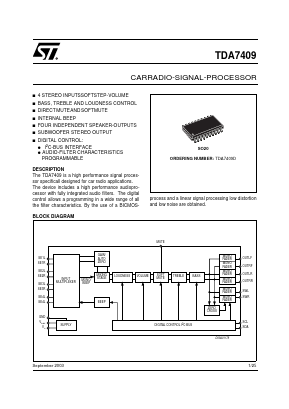 TDA7409 Datasheet PDF STMicroelectronics