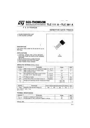 TLC221A Datasheet PDF STMicroelectronics