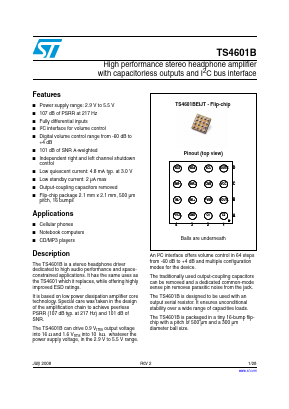 TS4601B Datasheet PDF STMicroelectronics