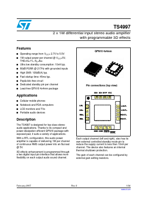 TS4997 Datasheet PDF STMicroelectronics