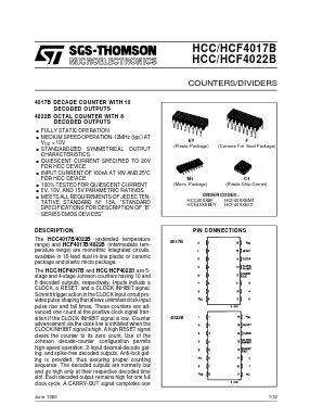 HCC4017BC1 Datasheet PDF STMicroelectronics