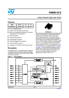 VN808TR-32-E Datasheet PDF STMicroelectronics