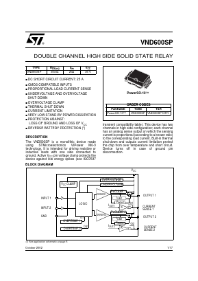 VND600SP Datasheet PDF STMicroelectronics
