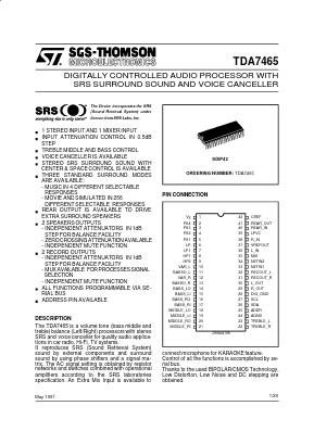 TDA7465 Datasheet PDF STMicroelectronics