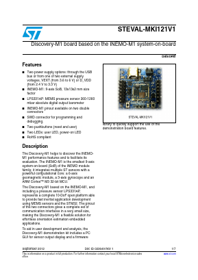 STEVAL-MKI121V1 Datasheet PDF STMicroelectronics
