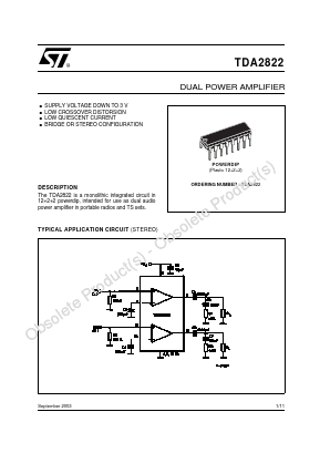 TDA2822_03 Datasheet PDF STMicroelectronics