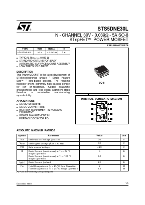 STS5DNE30L Datasheet PDF STMicroelectronics