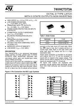 74VHCT373A Datasheet PDF STMicroelectronics