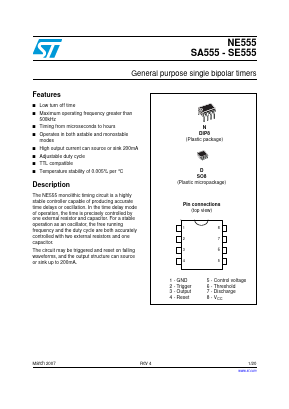 SA555DT Datasheet PDF STMicroelectronics