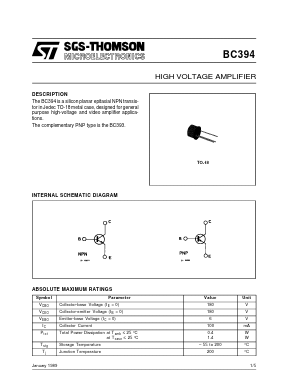 BC393 Datasheet PDF STMicroelectronics