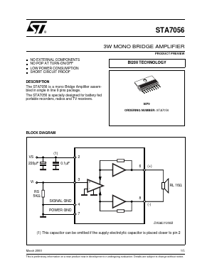 STA7056 Datasheet PDF STMicroelectronics