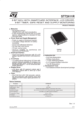 ST72411R1 Datasheet PDF STMicroelectronics