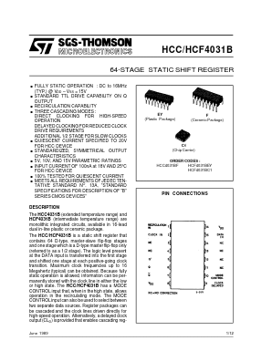 HCC4031B Datasheet PDF STMicroelectronics