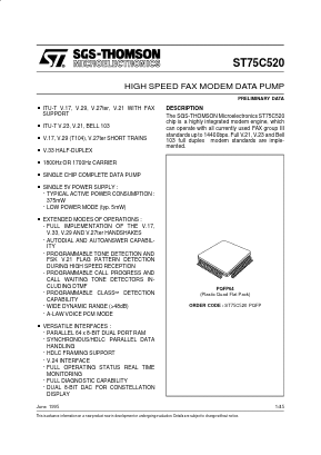 ST75C520 Datasheet PDF STMicroelectronics