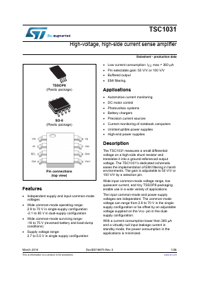 TSC1031 Datasheet PDF STMicroelectronics